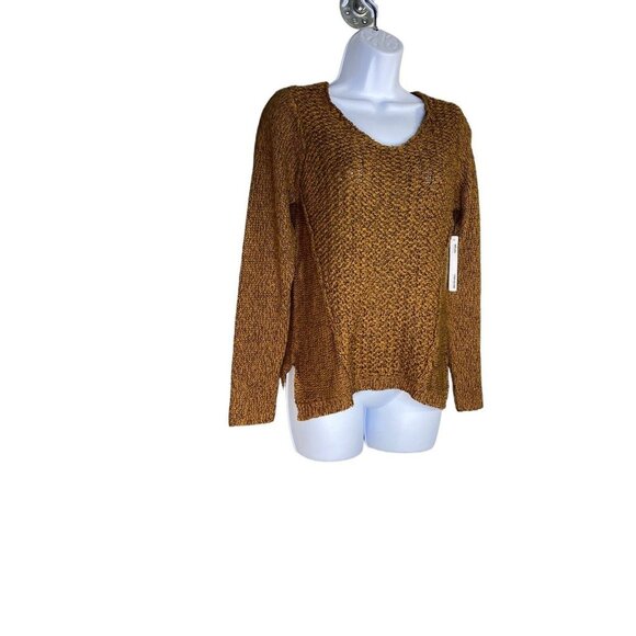 RDI Womens Chunky Cable Knit V-neck Pullover Sweater Size XS - Picture 2 of 7